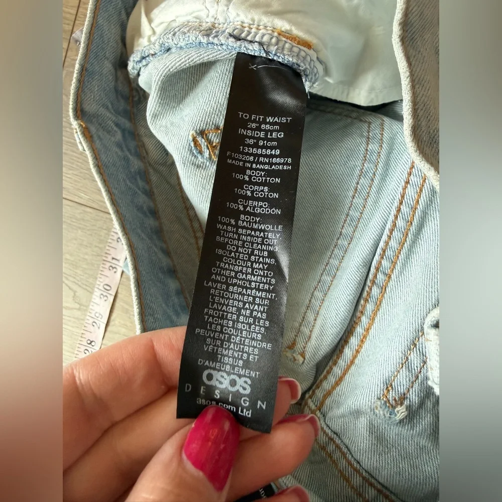 ASOS Tall Straight Light Blue Jeans 26 - Picture 8 of 8